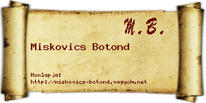 Miskovics Botond névjegykártya